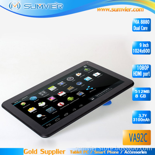 9inch Multi Touch Android Tablet PC with 8g Dual Core (VA92C)